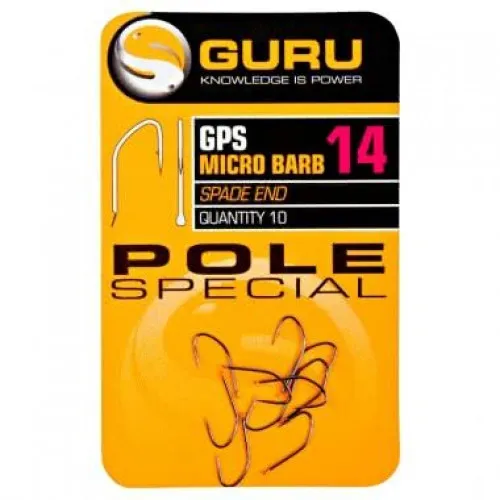 GURU POLE SPECIAL HOOK SIZE 16 (BARBED/SPADE END) (GPH16) 