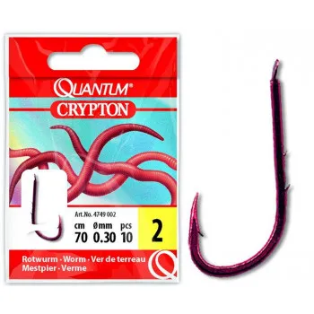 CRYPTON RED WORM HOOK TO NYLON #6 0.25mm 70cm (4749006) 