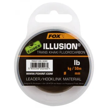EDGES Illusion flurocarbon leader x 50m 0.50mm / 30lbs / 13.64kg trans khaki (CAC604) 