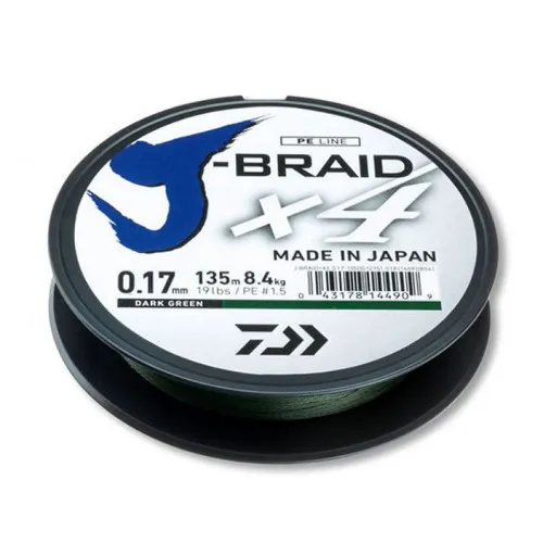 J-BRAID X4E 0.10mm 135m DARK GREEN (12741-010) 