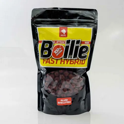 FAST HYBRID BOILIE 1kg 14mm - PLUM SHELLFISH 