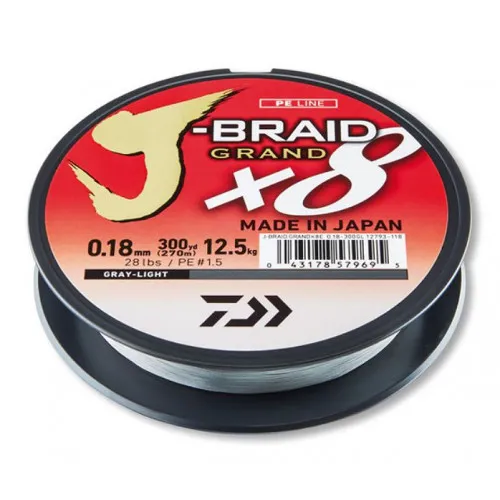 J-BRAID GRAND X8 0.18mm 135m GRAY-LIGHT (12793-018) 