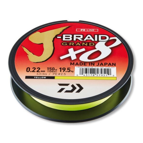 J-BRAID GRAND X8 0.20mm 135m YELLOW (12790-020) 