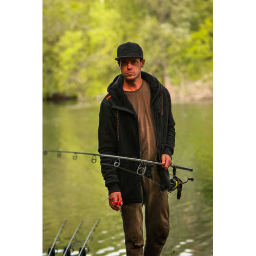 Fox collection Black / Orange Sherpa hoodie - M (CCL098) 