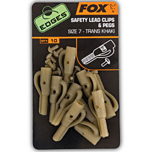 Edges Size 7 lead clip + pegs trans khaki (CAC477) 