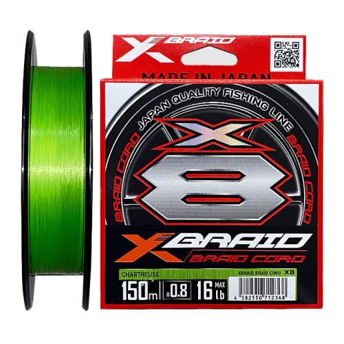YGK X-BRAID BRAID CORD X8 150m Chartreuse #2 35lb 