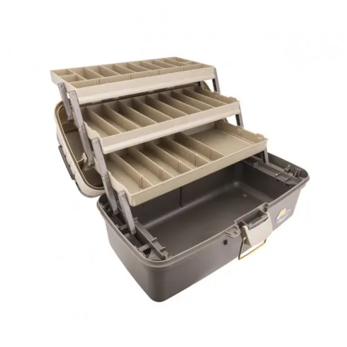 GUIDE SERIES TRAY TACKLE BOX 3-TRAY W/TOP ACCSS GRAPH/GRAY (PMC613403) 