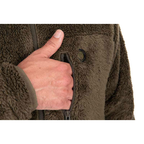 Khaki HD Premium Full Zip Teddy Jacket size L (CFX464) 