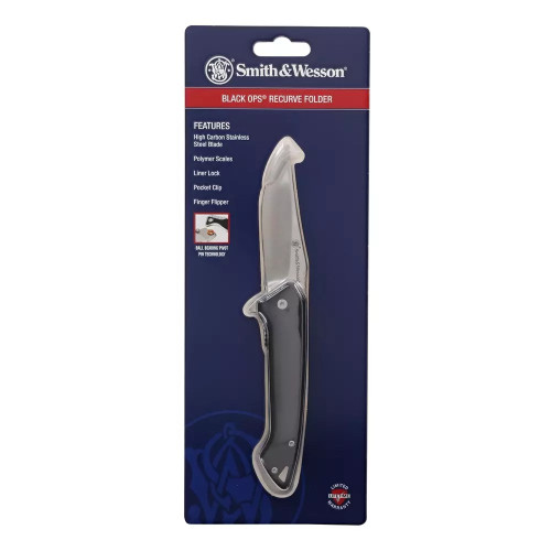 Smith & Wesson sklopivi dzepni noz Black Ops Recurve blister 