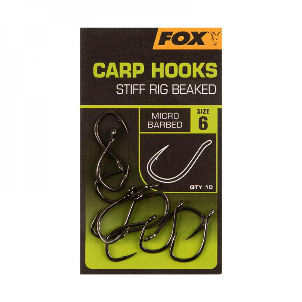 Fox Carp Hooks - Stiff Rig Beaked - size 6 (CHK240) 