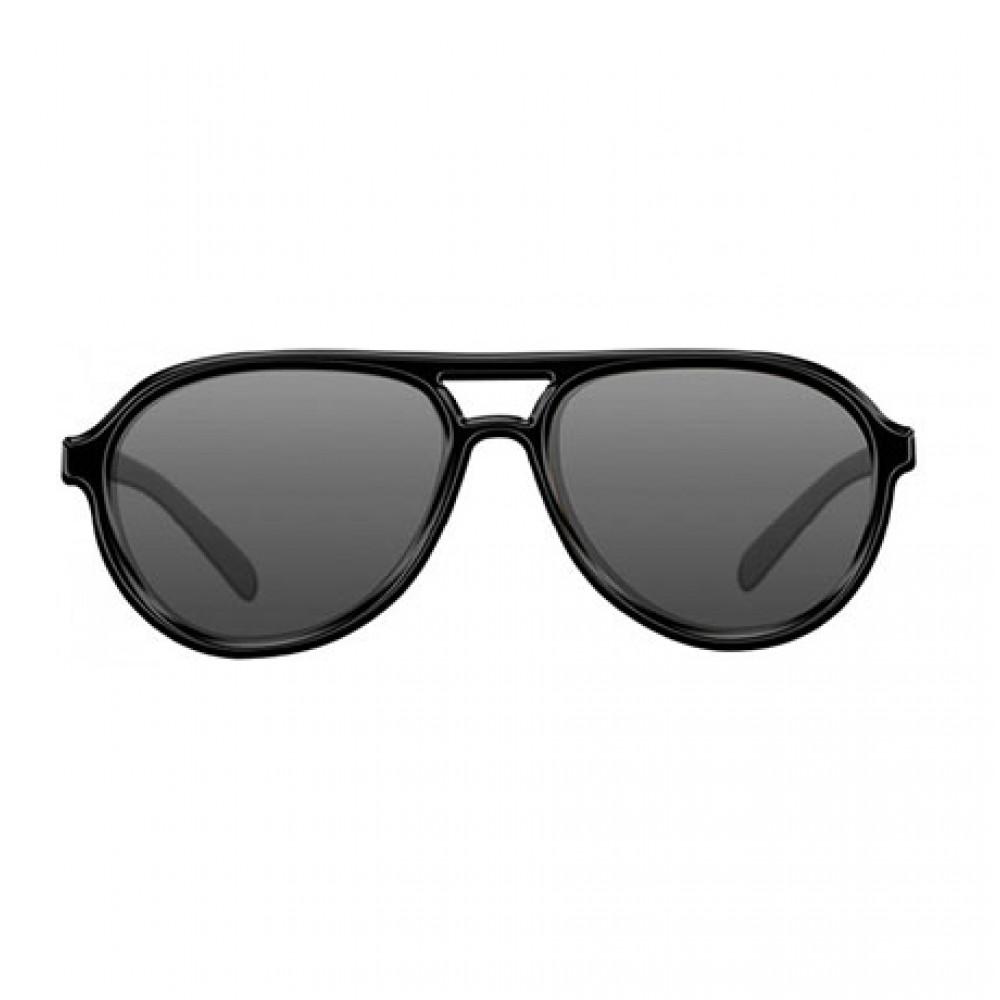 SUNGLASSES AVIATOR MAT BLACK FRAME / GREY LENS (K4D03) 