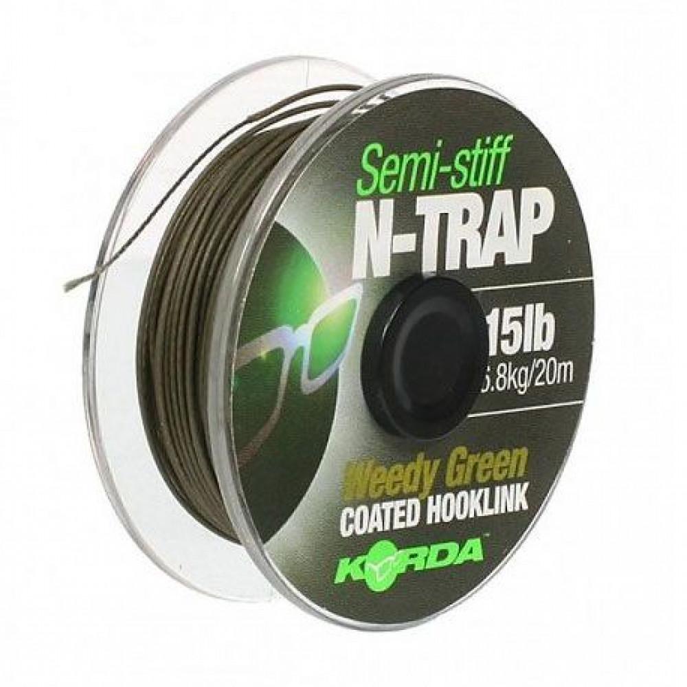 N-TRAP SEMI-STIFF HOOKLINK 30lb 20m WEEDY GREEN (KNT06) 