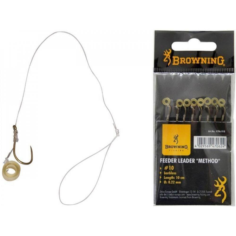 FEEDER METHOD HOOK-TO-NYLON WITH PELL. BAND BR. 7.5lbs 0.20mm 10cm 8pcs #12 (4706012) 
