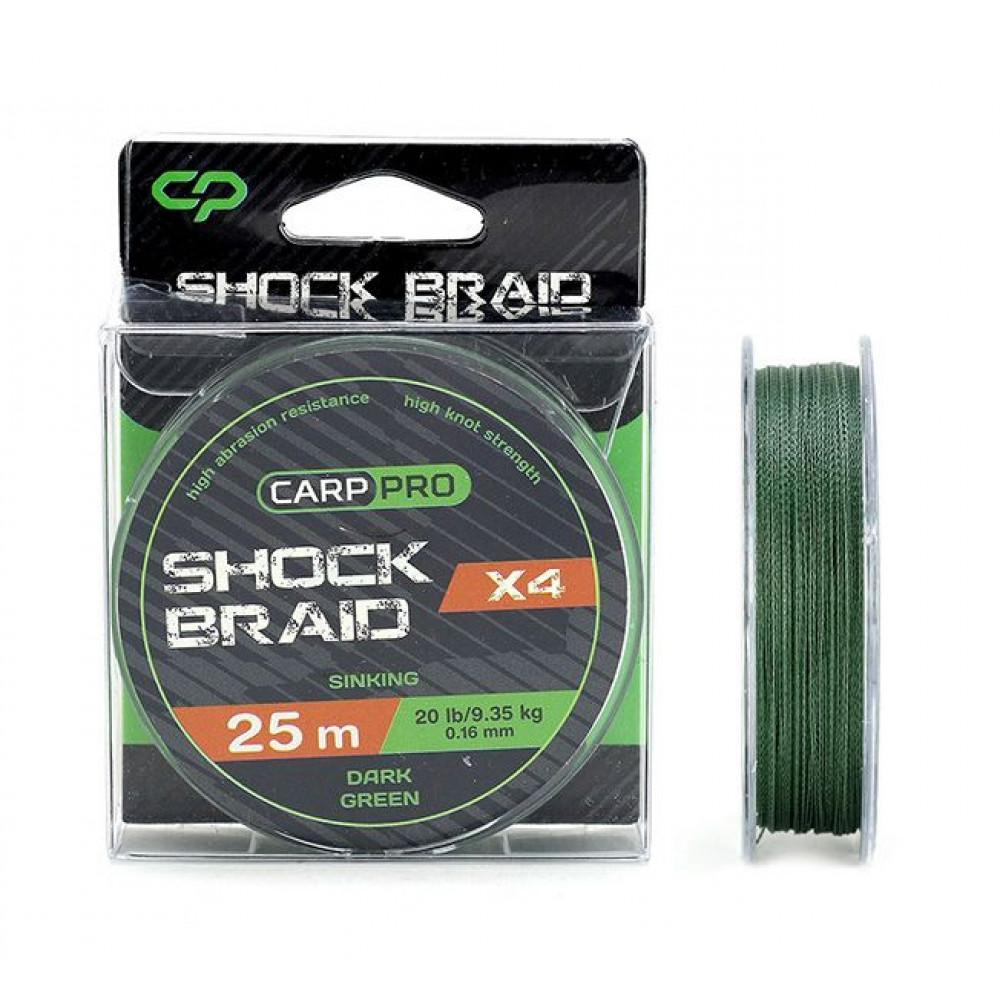 SHOCK BRAID 25m 0.16mm 20lb DARK GREEN 4X (CP1618-4-25) 
