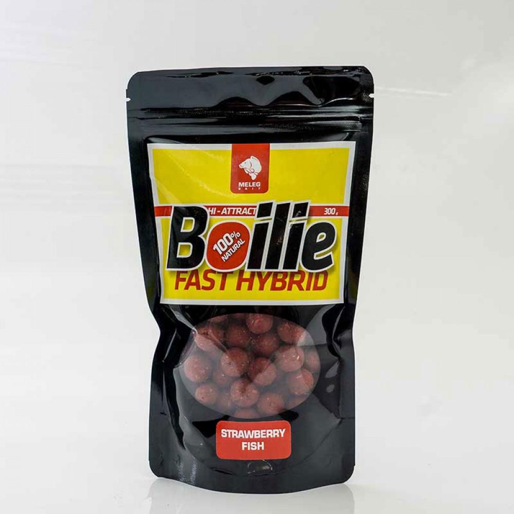 FAST HYBRID BOILIE 300g 14mm - STRAWBERRY FISH 