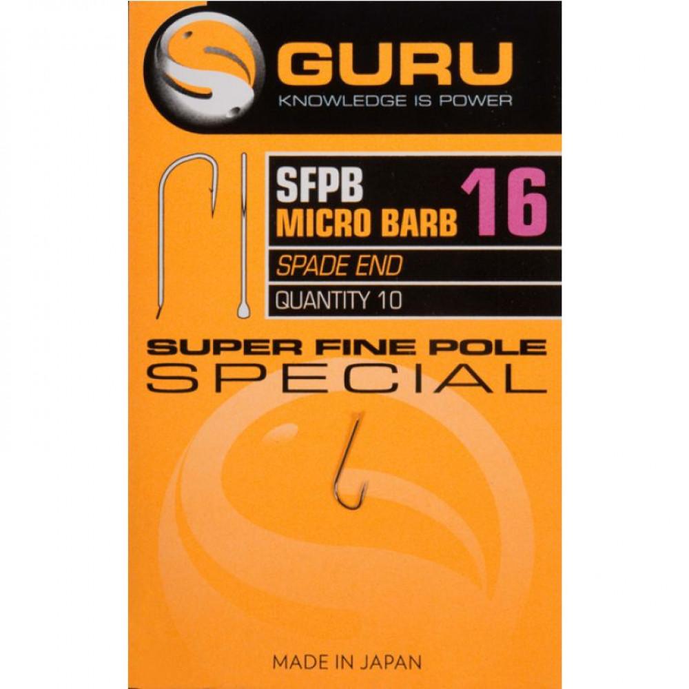 GURU SUPER FINE POLE HOOK SIZE 22 (BARBED/SPADE END) (GSFP22) 