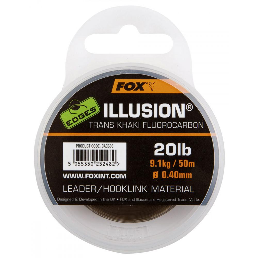 EDGES Illusion flurocarbon leader x 50m 0.40mm / 20lbs / 9.09kg trans khaki (CAC603) 
