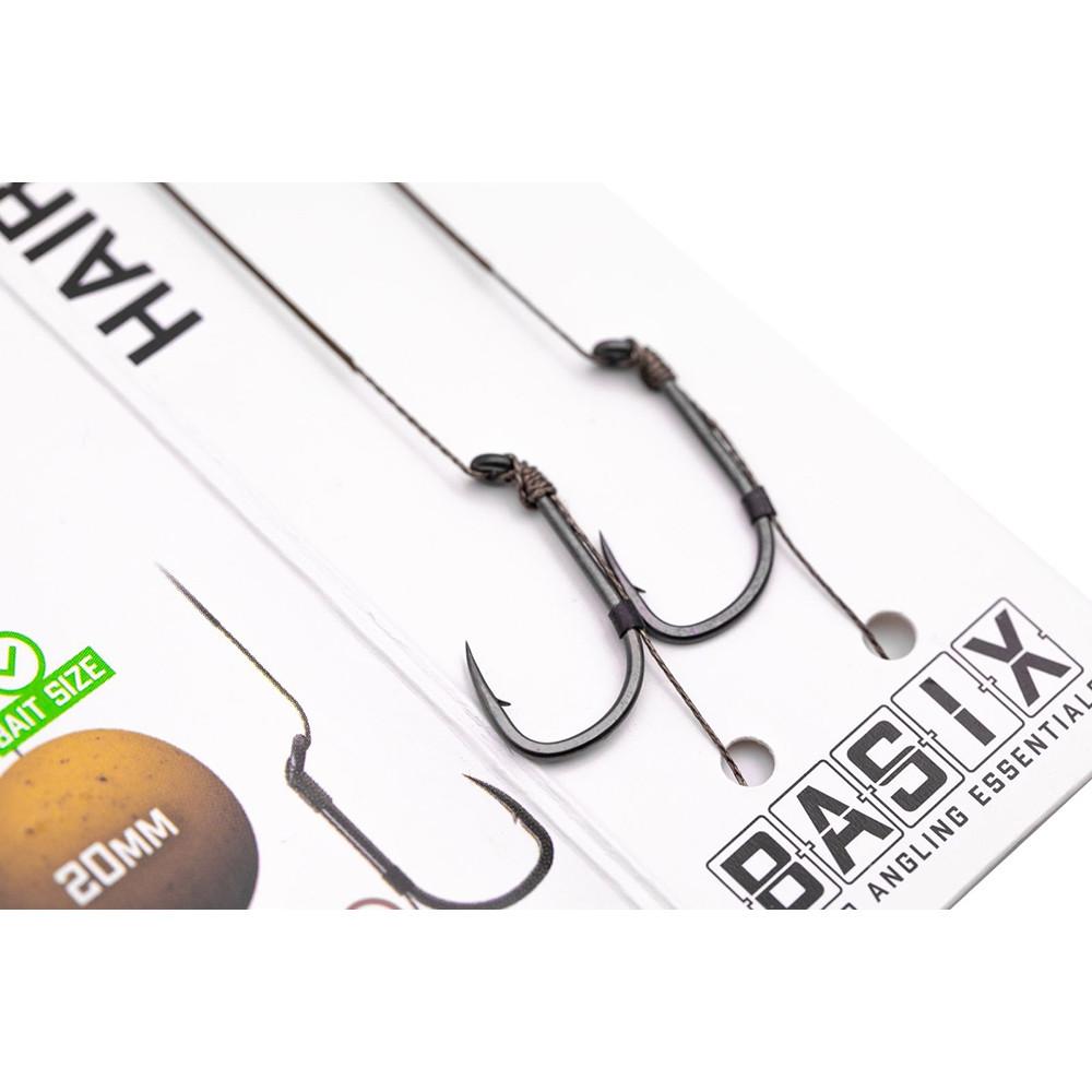 BASIX HAIR RIGS WIDE GAPE SIZE 8 18lb (KBX016) 