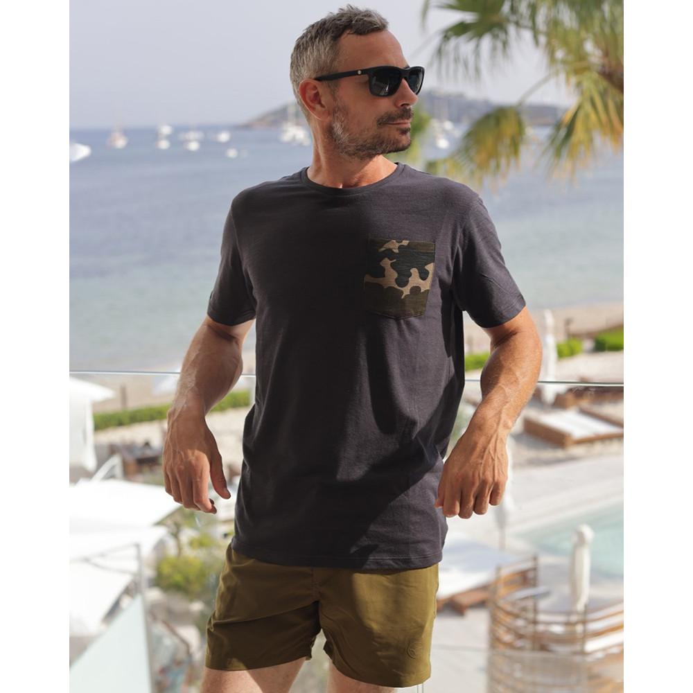 LE KAMO POCKET TEE BLACK S (KCL719) 