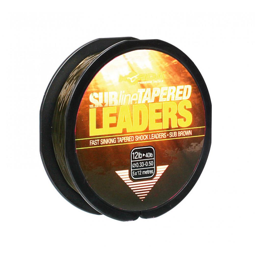 SUBLINE TAPERED LEADER 0.30-0.50mm BROWN (KTL30) 