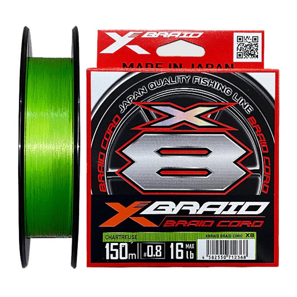 YGK X-BRAID BRAID CORD X8 150m Chartreuse #1 20lb 