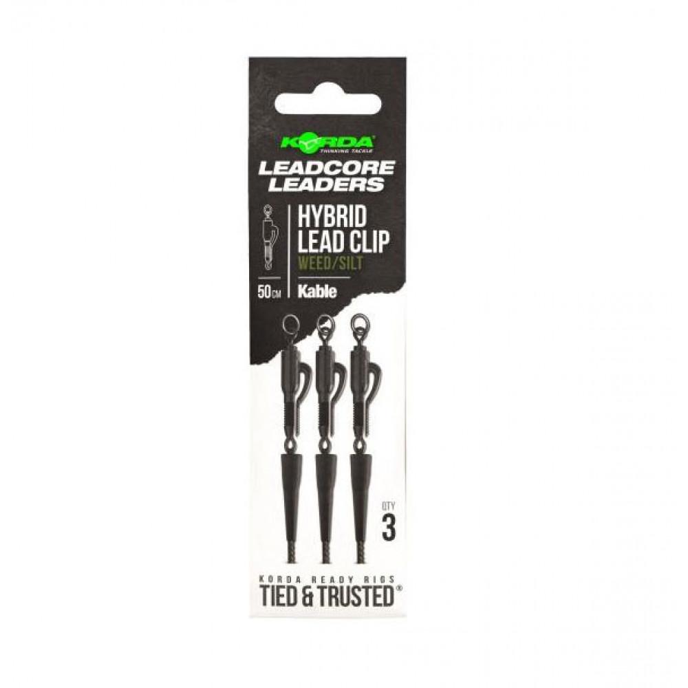 KABLE LEADCORE LEADER HYBRID LEAD CLIP WEED 50cm (KLL002) 