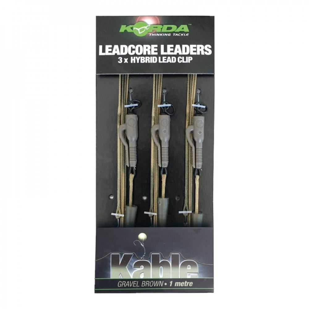 LEADCORE LEADER LEAD CLIP GRAVEL 3 PER PACK - 1m (LLHCG) 