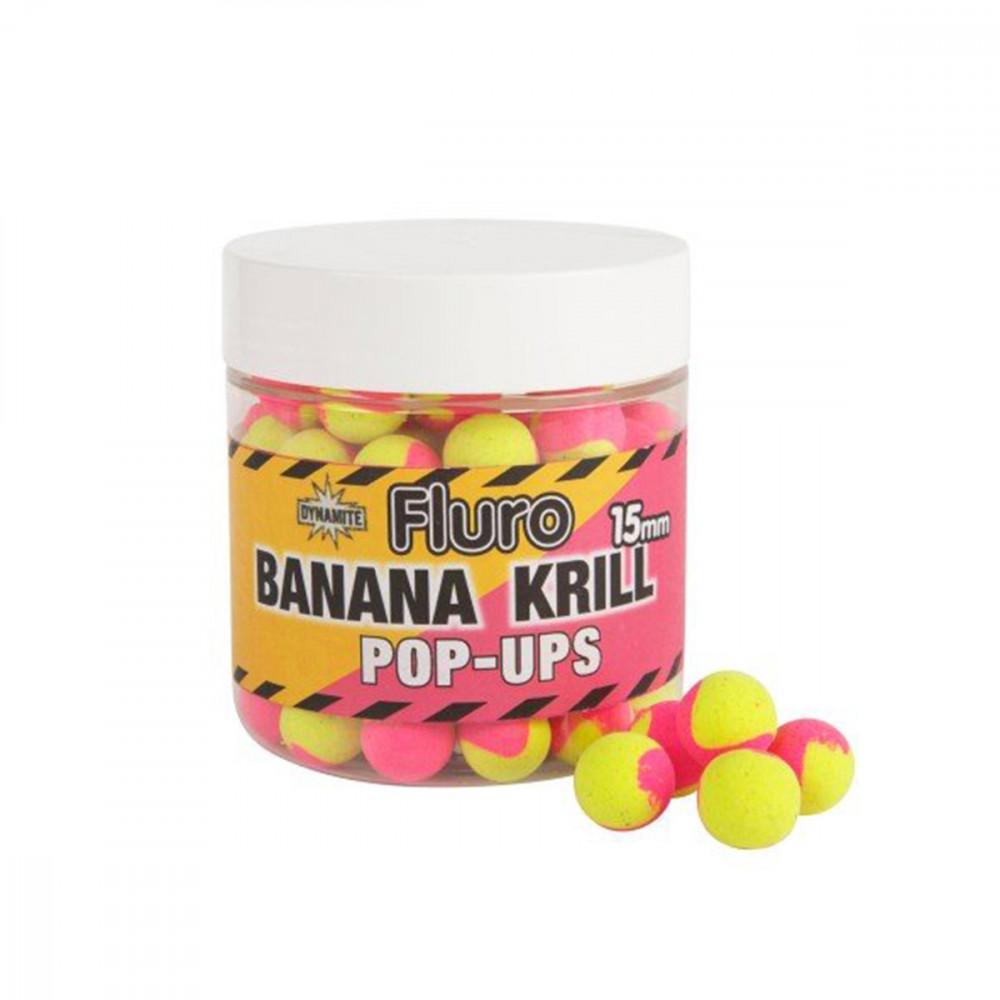 DYNAMITE BAITS Krill & Banana Fluro Two Tone Pop-Up 15mm (DY605) 