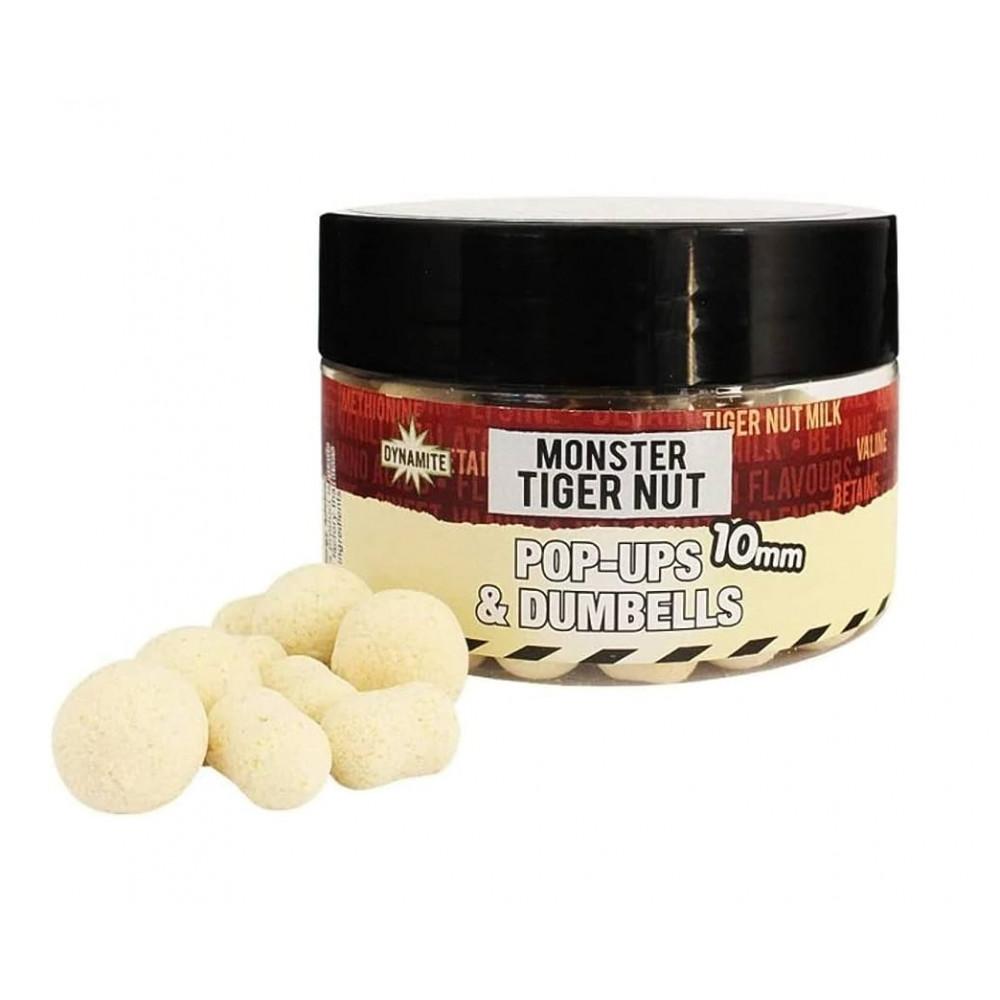 DYNAMITE BAITS Monster Tiger Nut Fluro White Pop-Up & Dumbells - 10mm (DY326) 