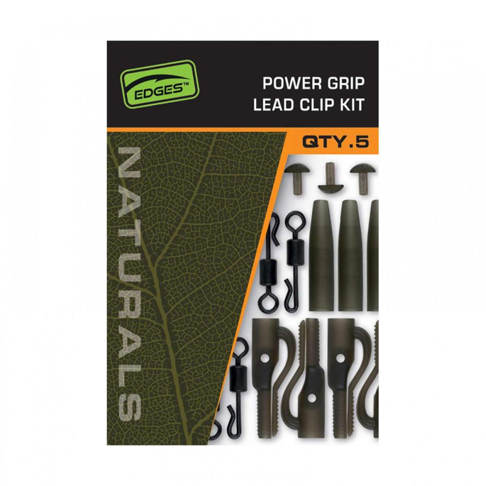 Edges Naturals Power Grip Lead clip kit x 5 (CAC843) 