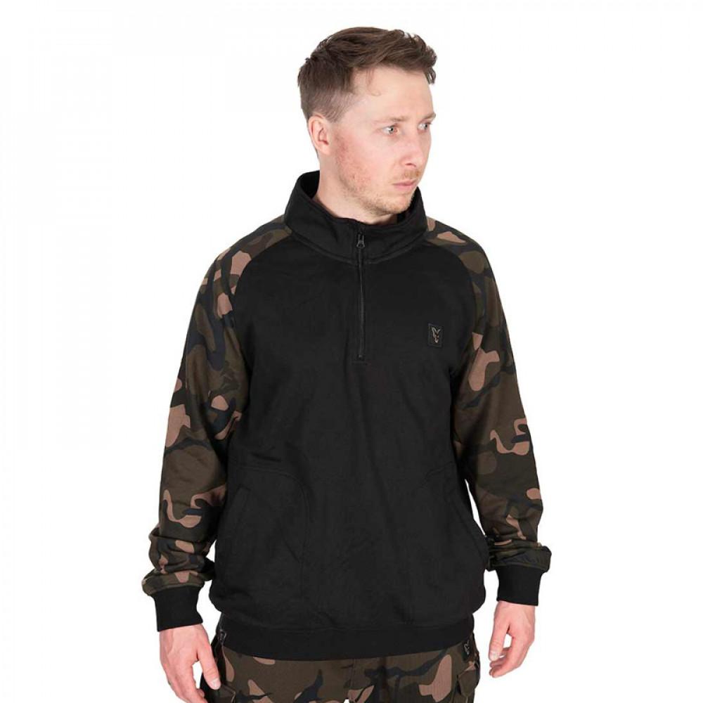 LW Black / Camo qtr zip LARGE (CFX353) 