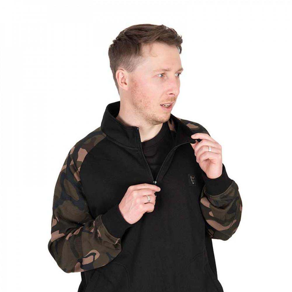 LW Black / Camo qtr zip LARGE (CFX353) 