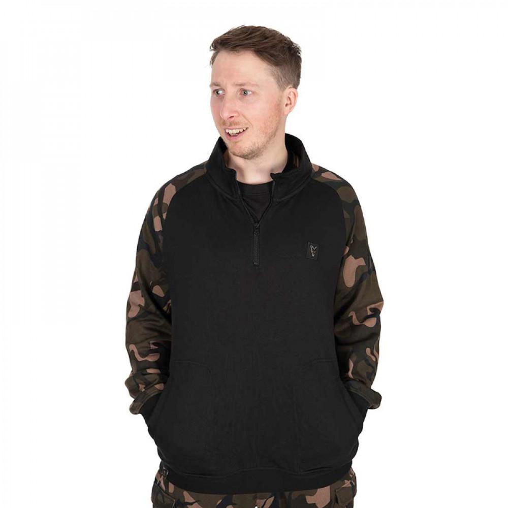 LW Black / Camo qtr zip LARGE (CFX353) 