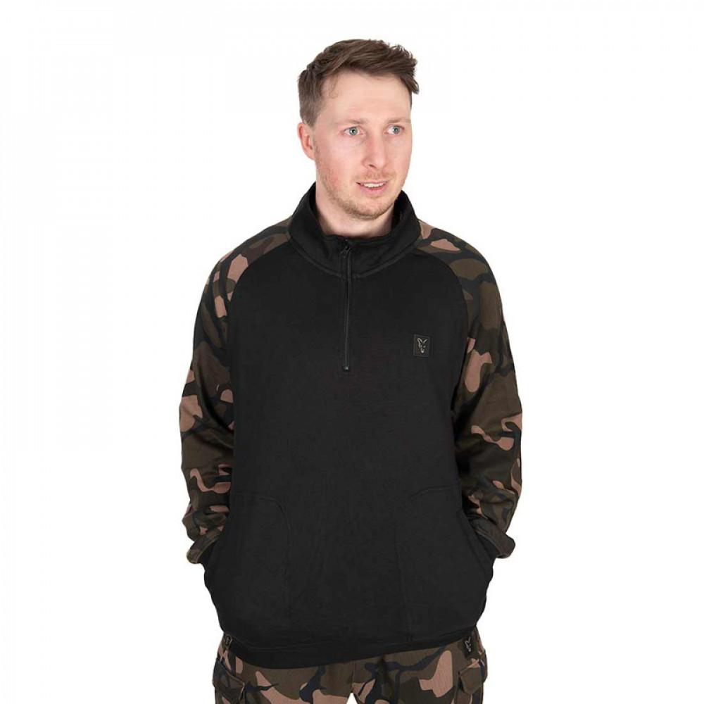 LW Black / Camo qtr zip LARGE (CFX353) 