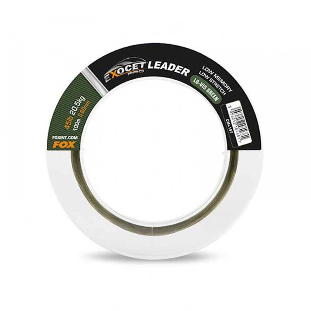 Exocet Pro (Low vis green) Leader 45lb (20.5kg) 0.60mm x 100m (CML197) 