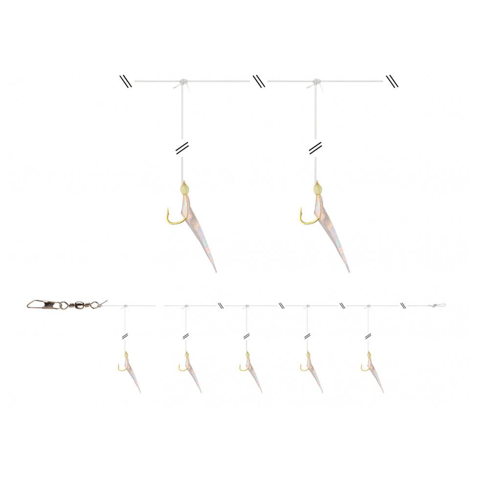 GRANDWAVE HERING LEADER WITH FISH SKIN GLOW #10 (16517-235) 