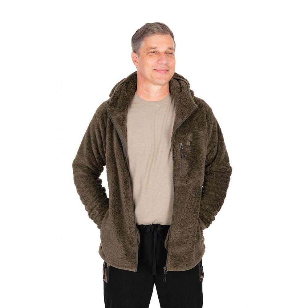 Khaki HD Premium Full Zip Teddy Jacket size L (CFX464) 