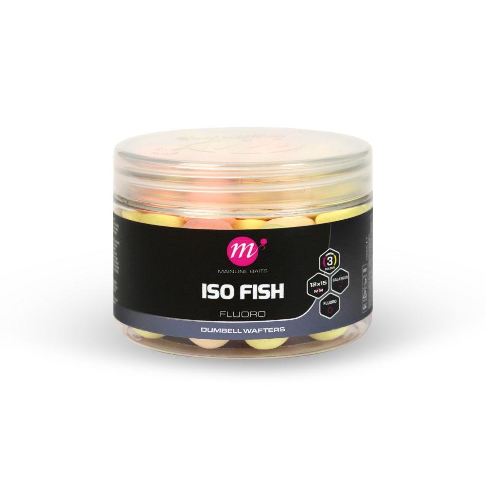 ISO FISH FLUORO DUMBELL WAFTERS - 12 X 15mm - PINK,YELLOW,WH (M44035) 
